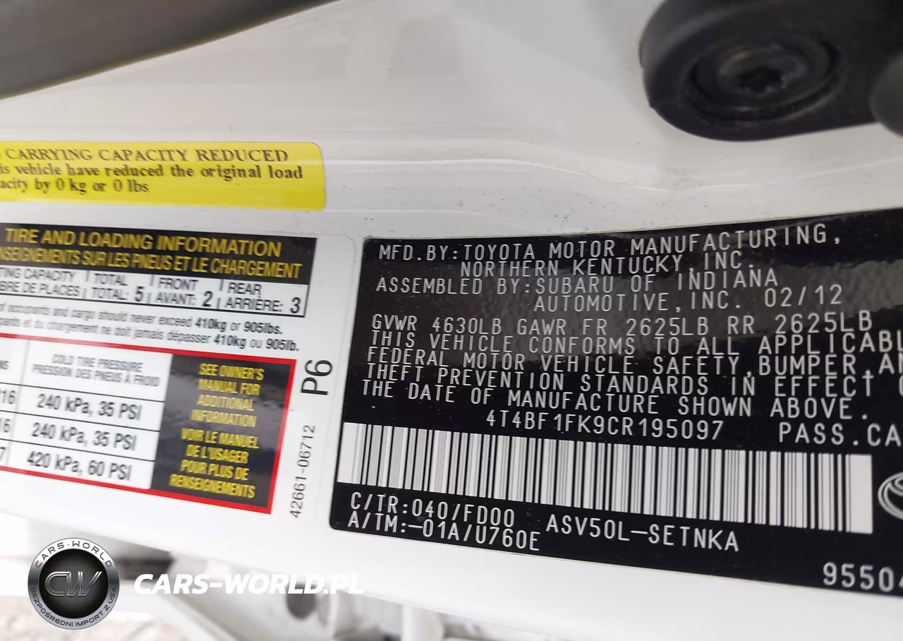 2012 Toyota Camry Le VIN:4T4BF1FK9CR195097 - 9
