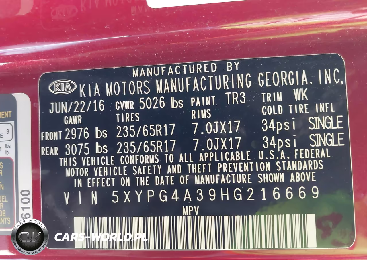 2017 Kia Sorento 2.4L Lx VIN:5XYPG4A39HG216669 - 9