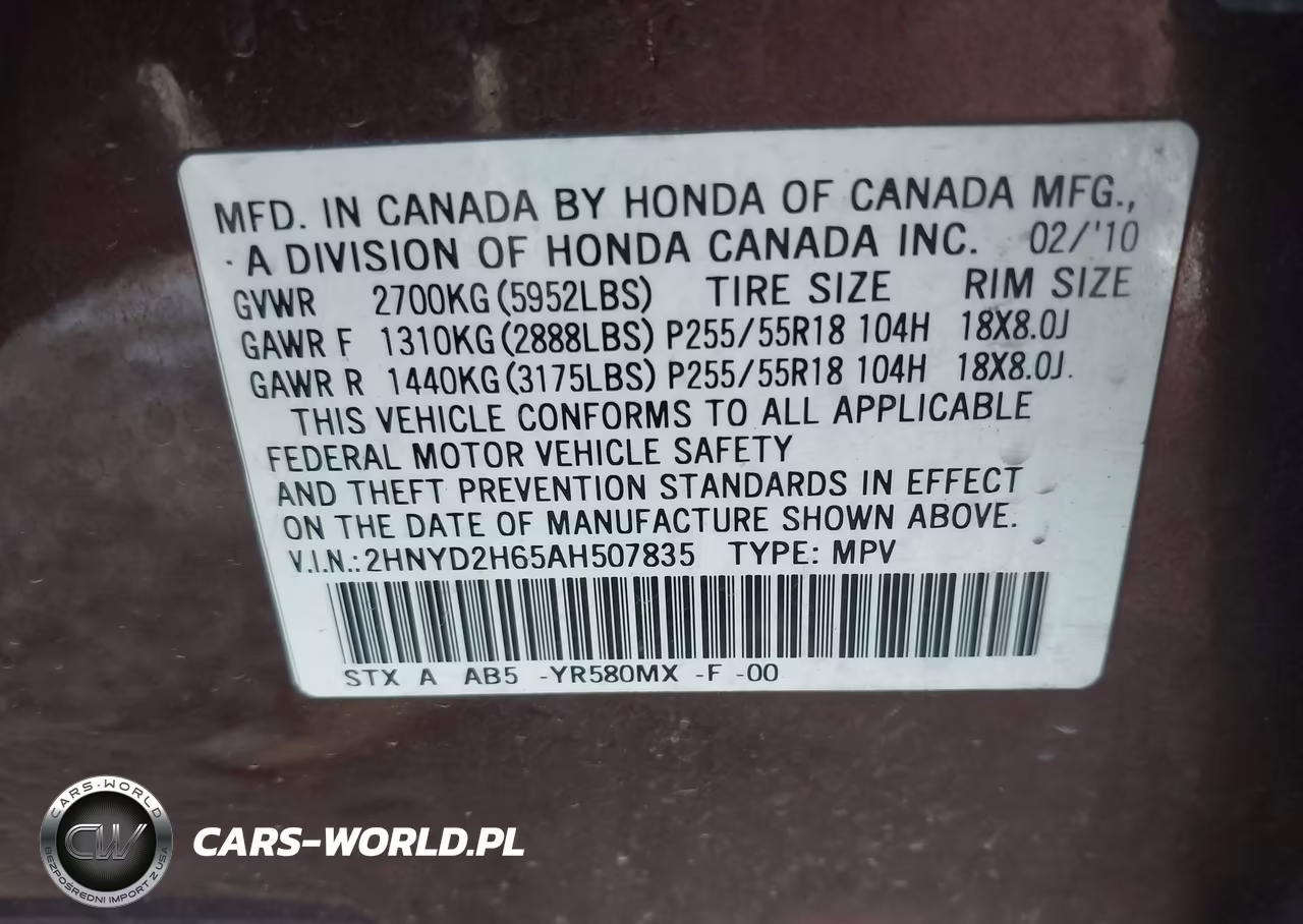 2010 Acura Mdx Technology Package VIN:2HNYD2H65AH507835 - 9