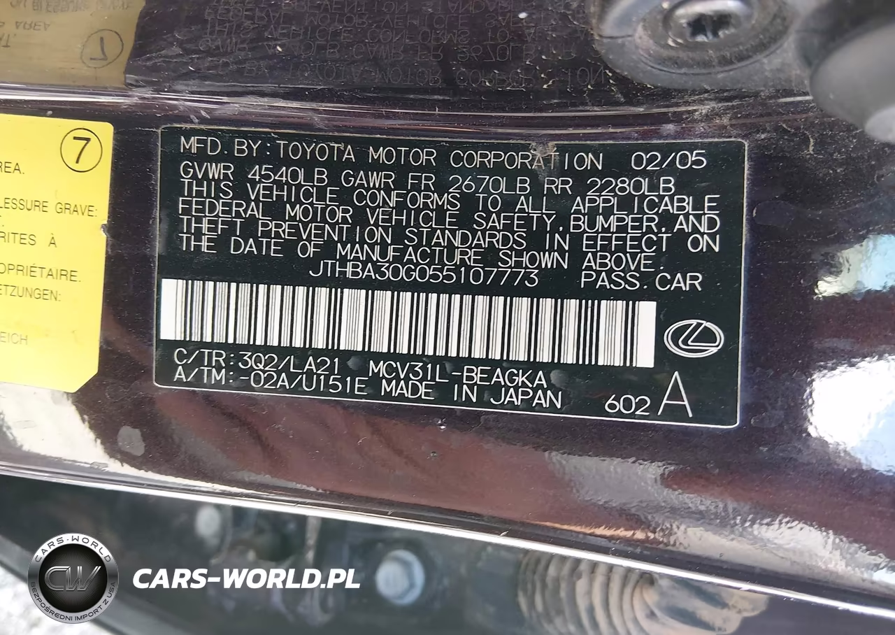 2005 Lexus Es 330 VIN:JTHBA30G055107773 - 9