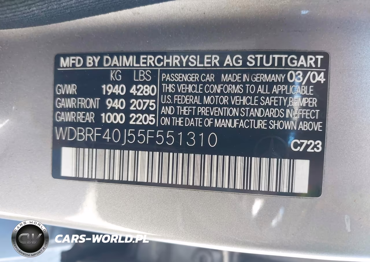 2005 Mercedes-Benz C 230 Kompressor Sport VIN:WDBRF40J55F551310 - 9