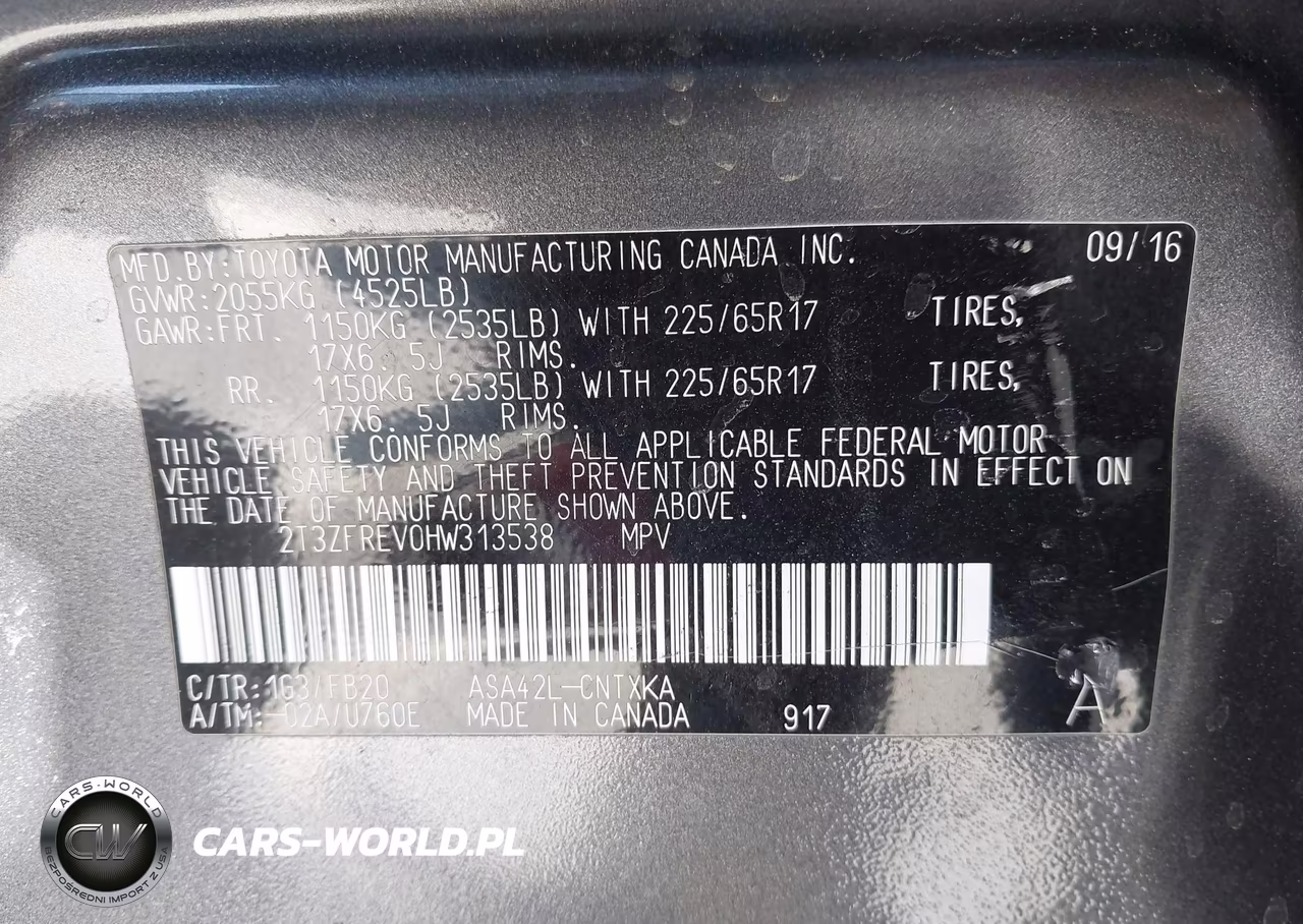 2017 Toyota Rav4 Le VIN:2T3ZFREV0HW313538 - 9