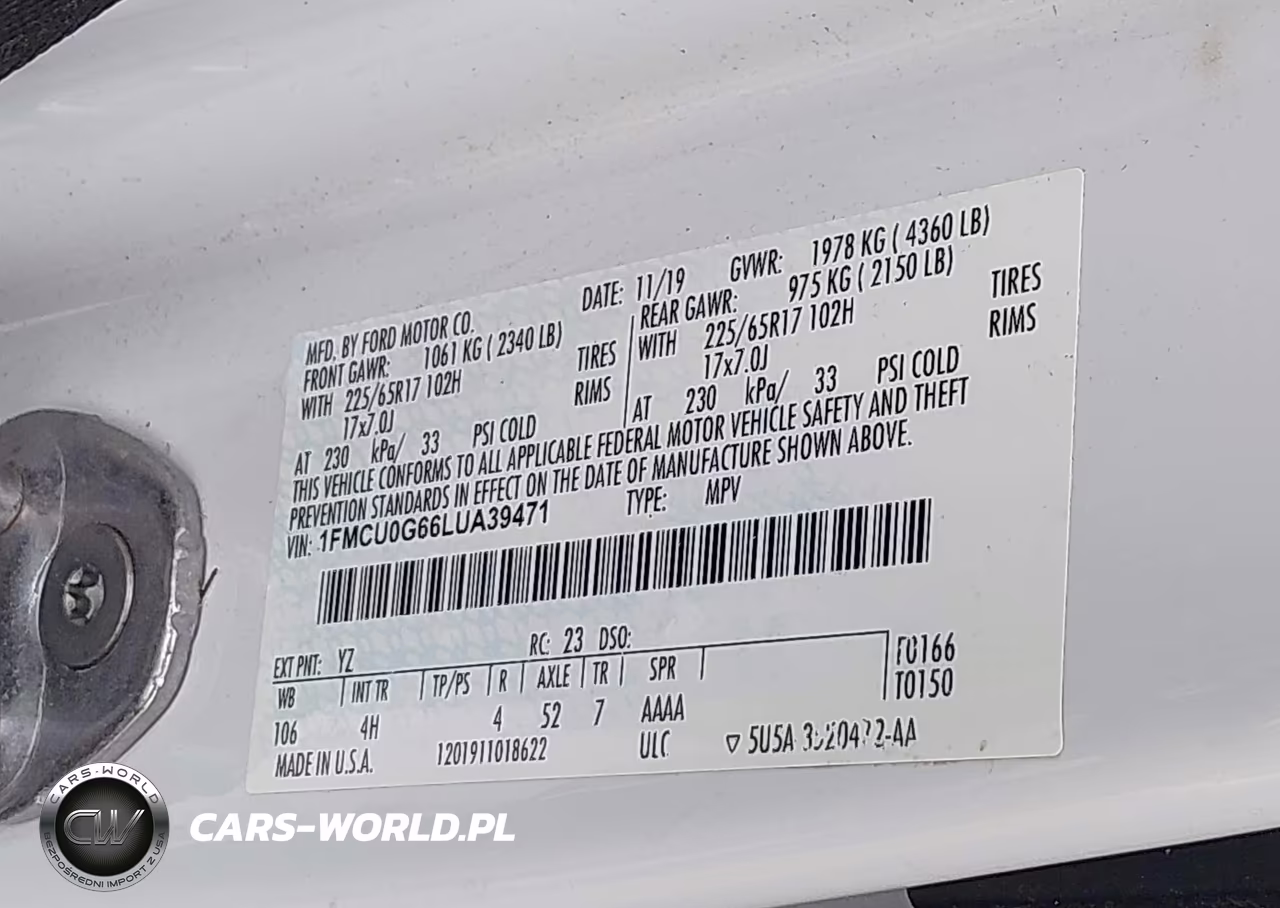 2020 Ford Escape Se VIN:1FMCU0G66LUA39471 - 9