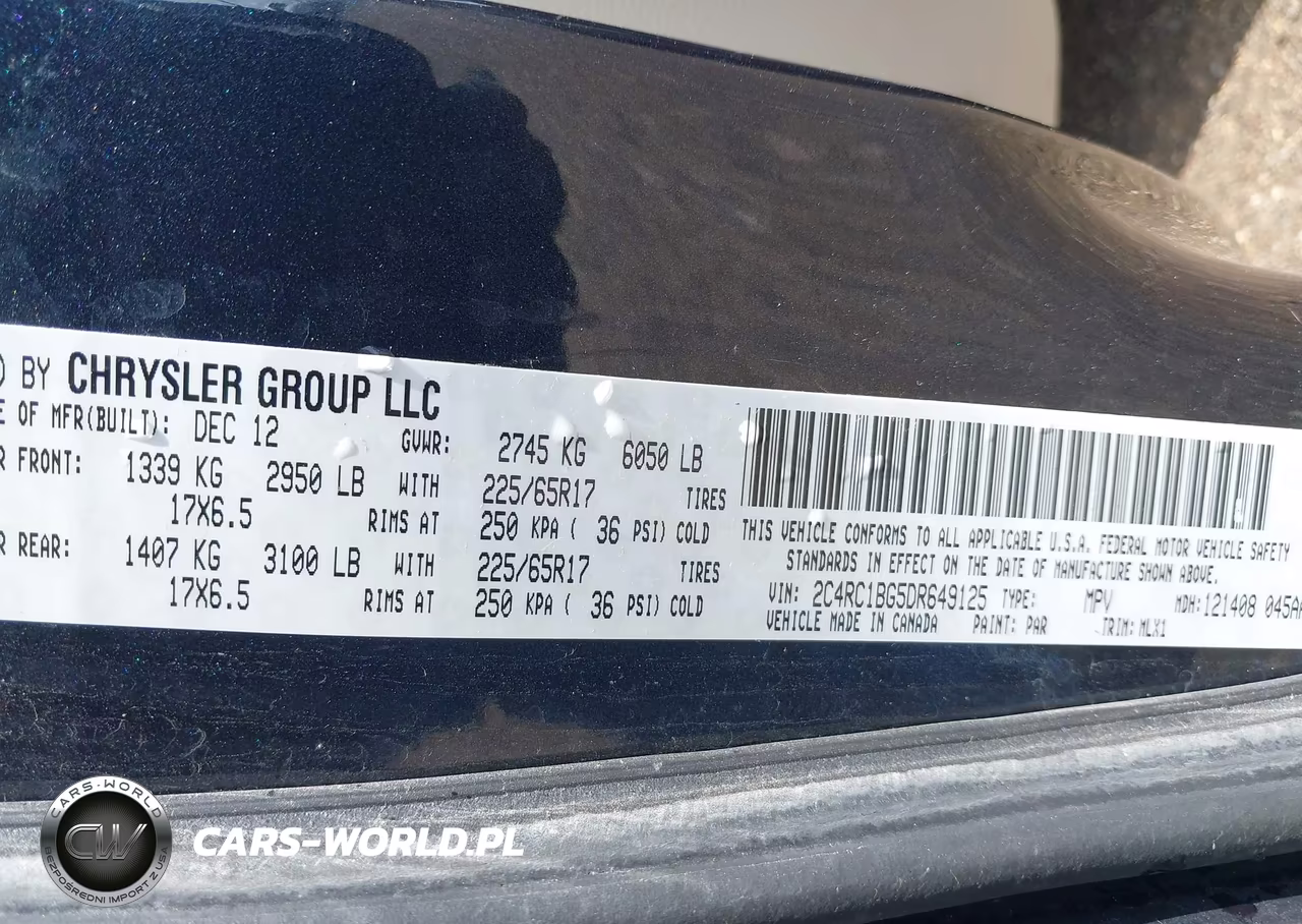 2013 Chrysler Town & Country Touring VIN:2C4RC1BG5DR649125 - 9