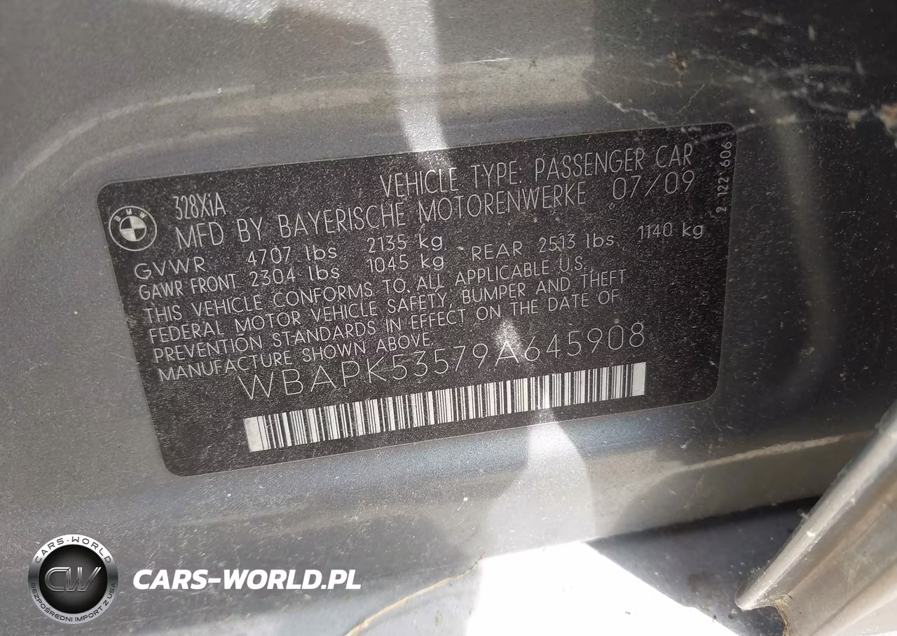 2009 BMW 328I xDrive VIN:WBAPK53579A645908 - 9