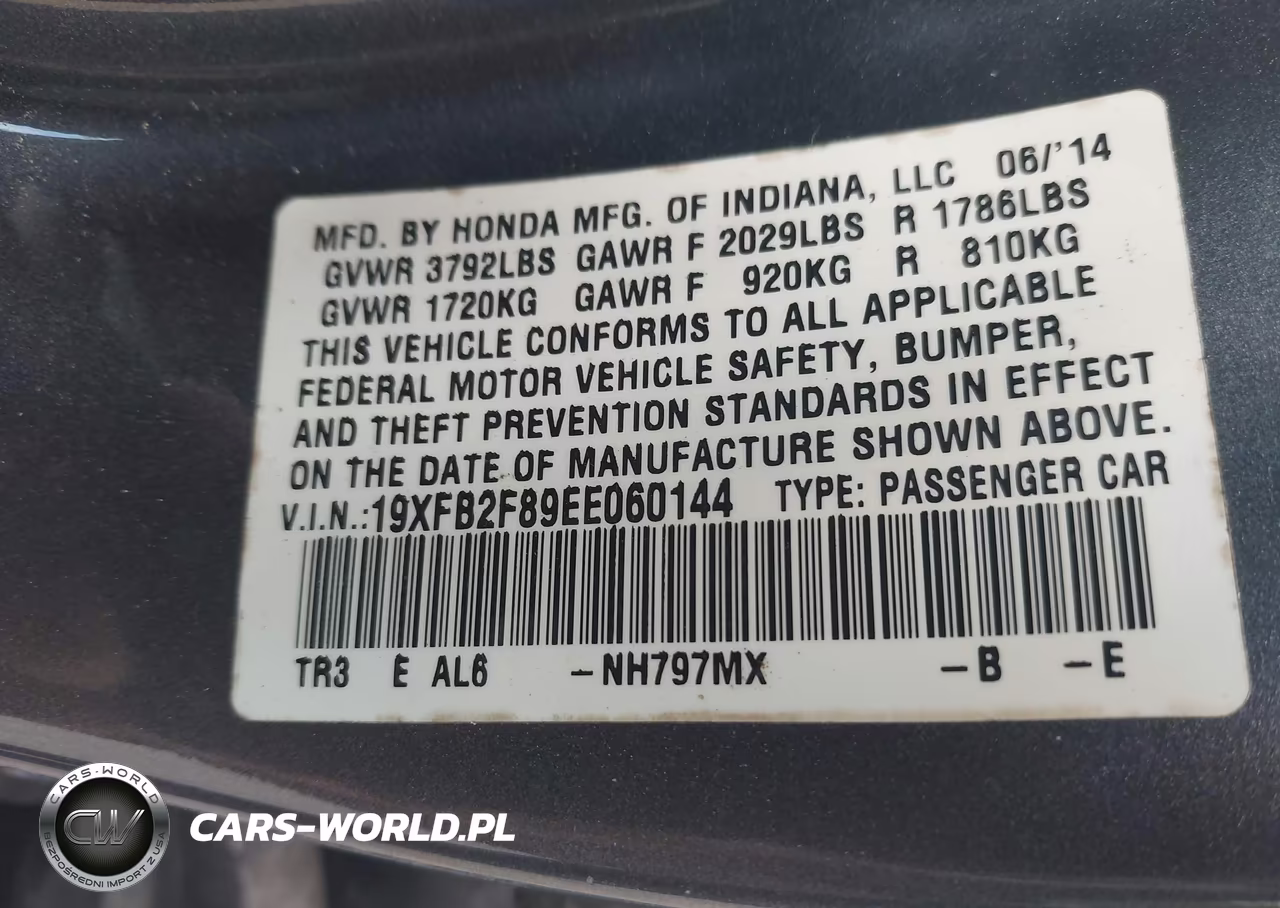 2014 Honda Civic Ex VIN:19XFB2F89EE060144 - 9