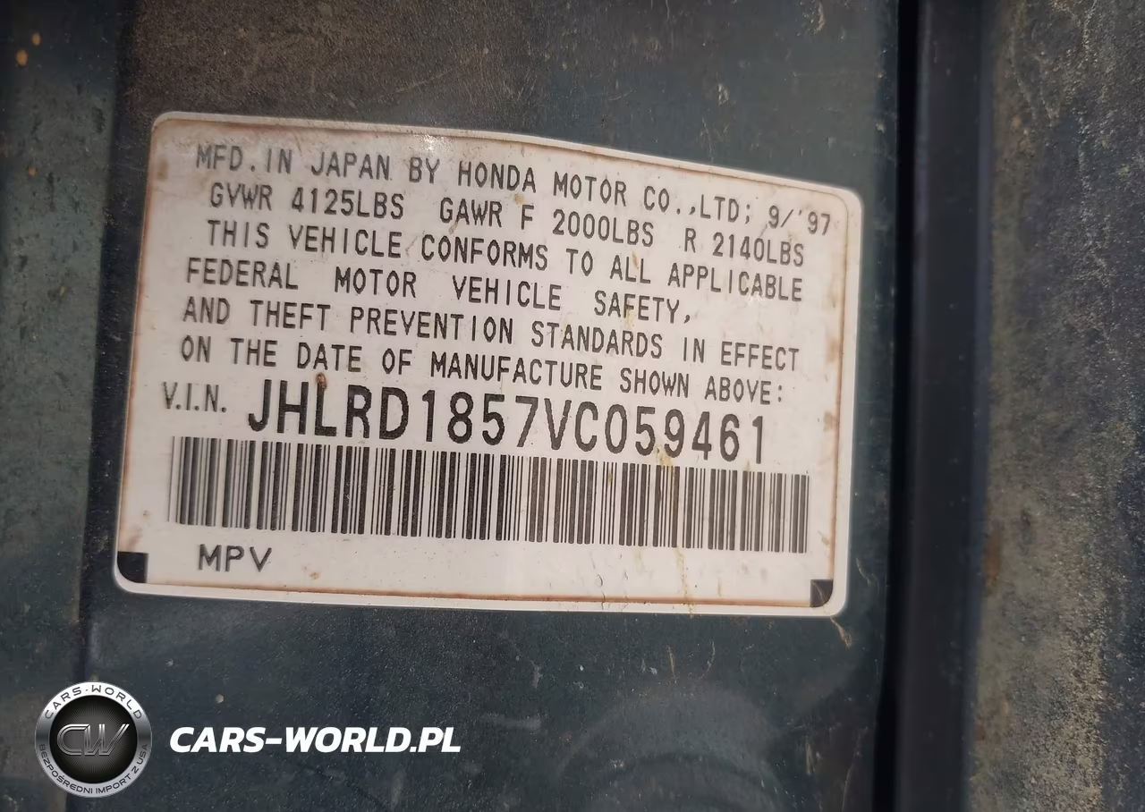 1997 Honda Cr-V VIN:JHLRD1857VC059461 - 9