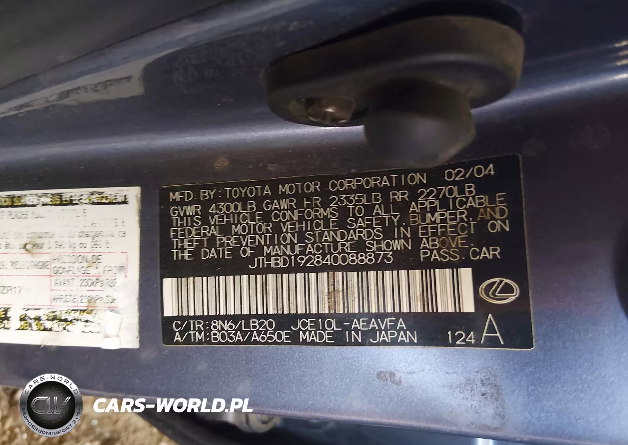 2004 Lexus Is 300 VIN:JTHBD192840088873 - 9
