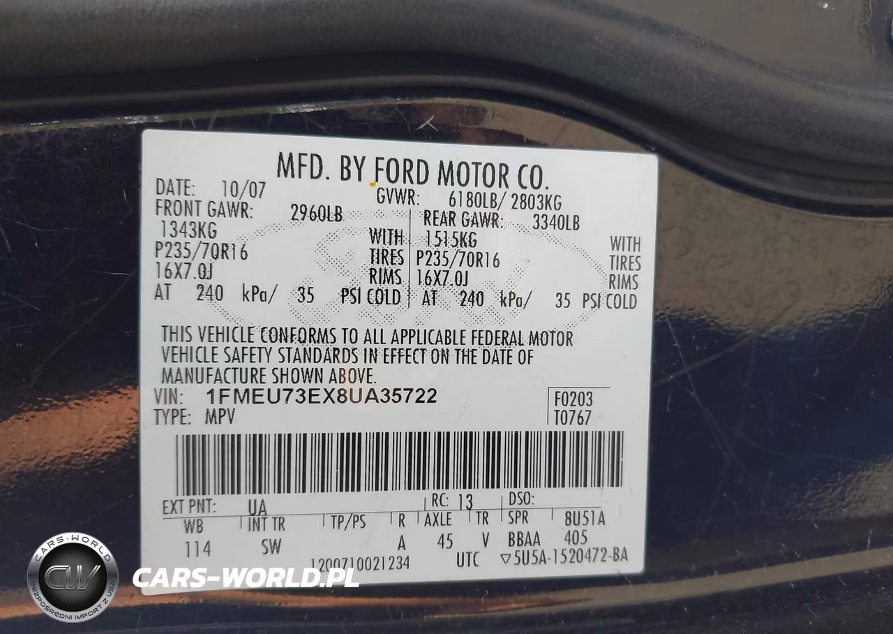 2008 Ford Explorer Xlt VIN:1FMEU73EX8UA35722 - 9