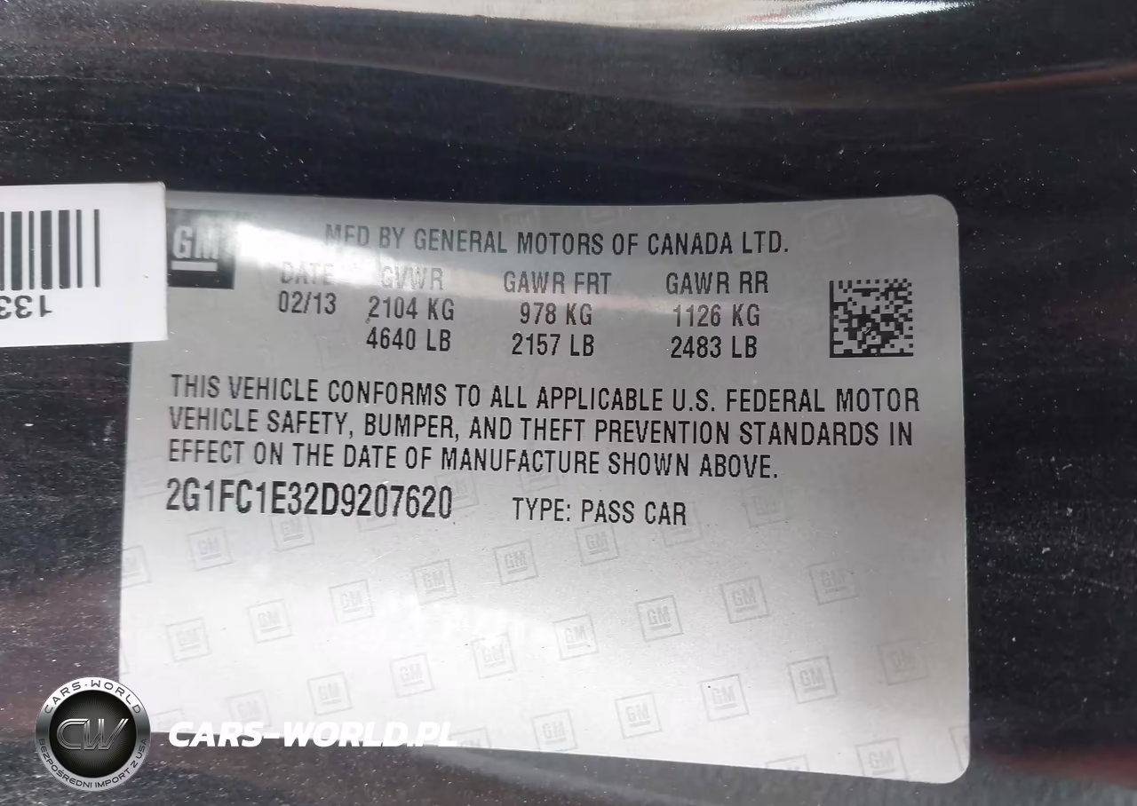 2013 Chevrolet Camaro 2Lt VIN:2G1FC1E32D9207620 - 9