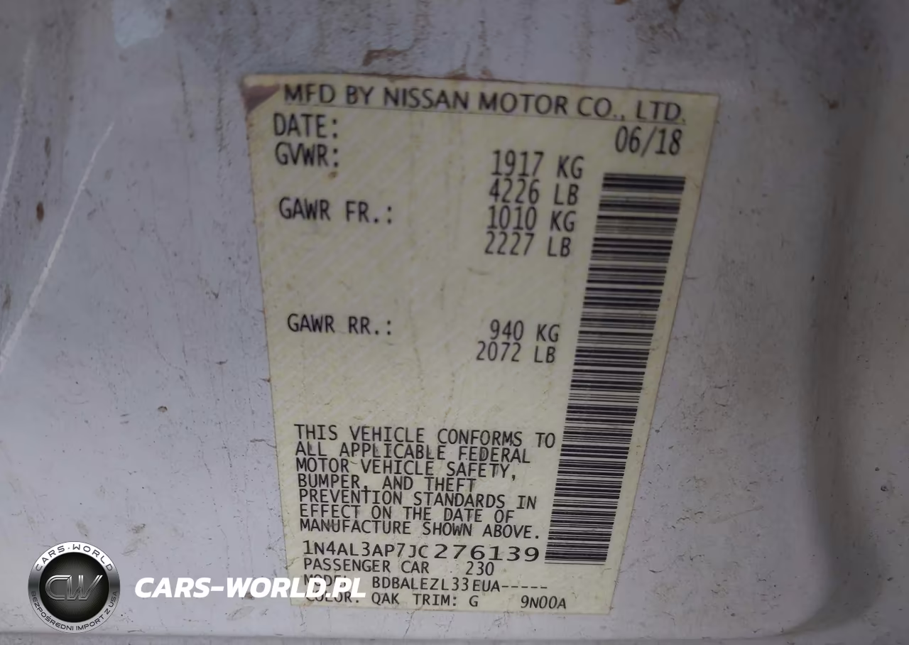 2018 Nissan Altima 2.5 S VIN:1N4AL3AP7JC276139 - 9