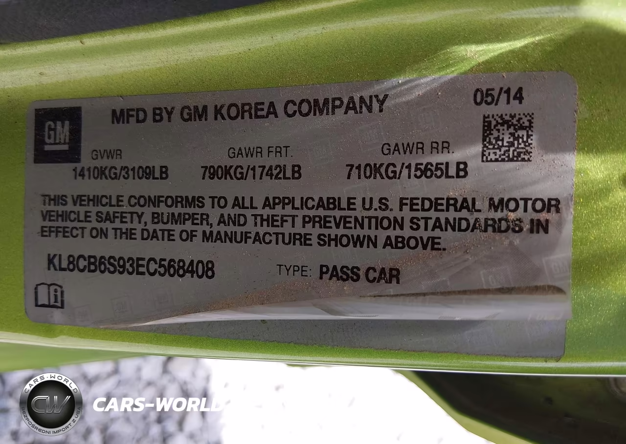 2014 Chevrolet Spark Ls Auto VIN:KL8CB6S93EC568408 - 9