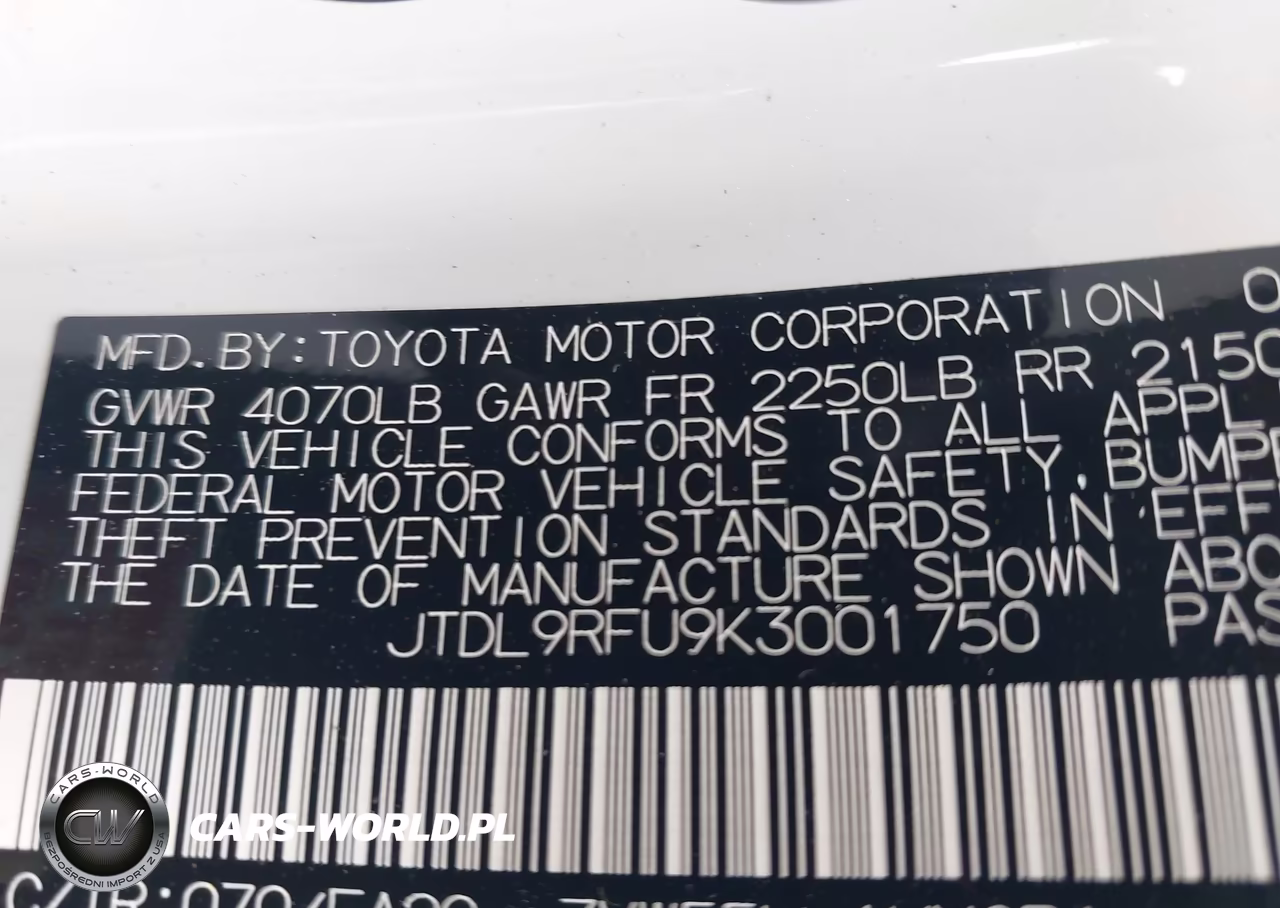 2019 Toyota Prius Xle VIN:JTDL9RFU9K3001750 - 9