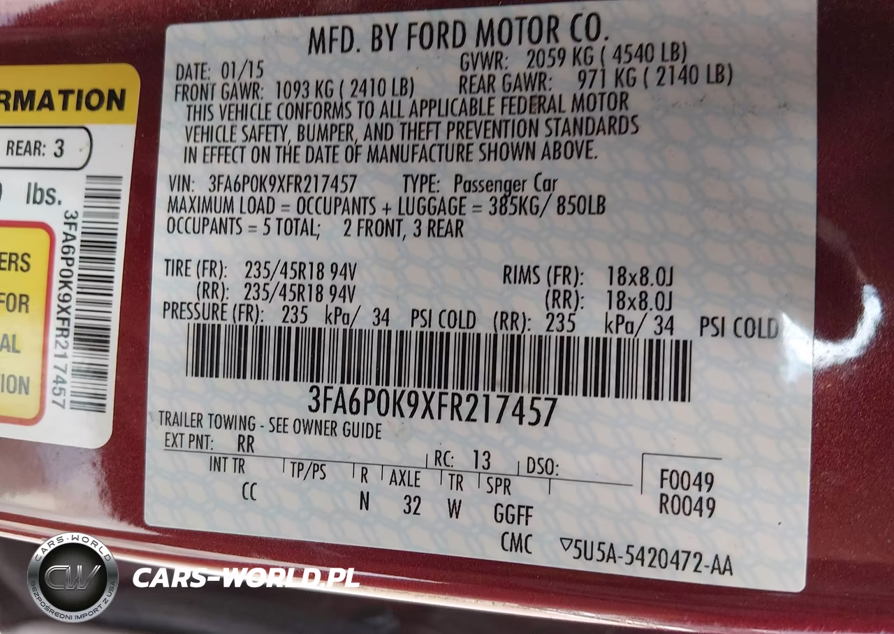 2015 Ford Fusion Titanium VIN:3FA6P0K9XFR217457 - 9