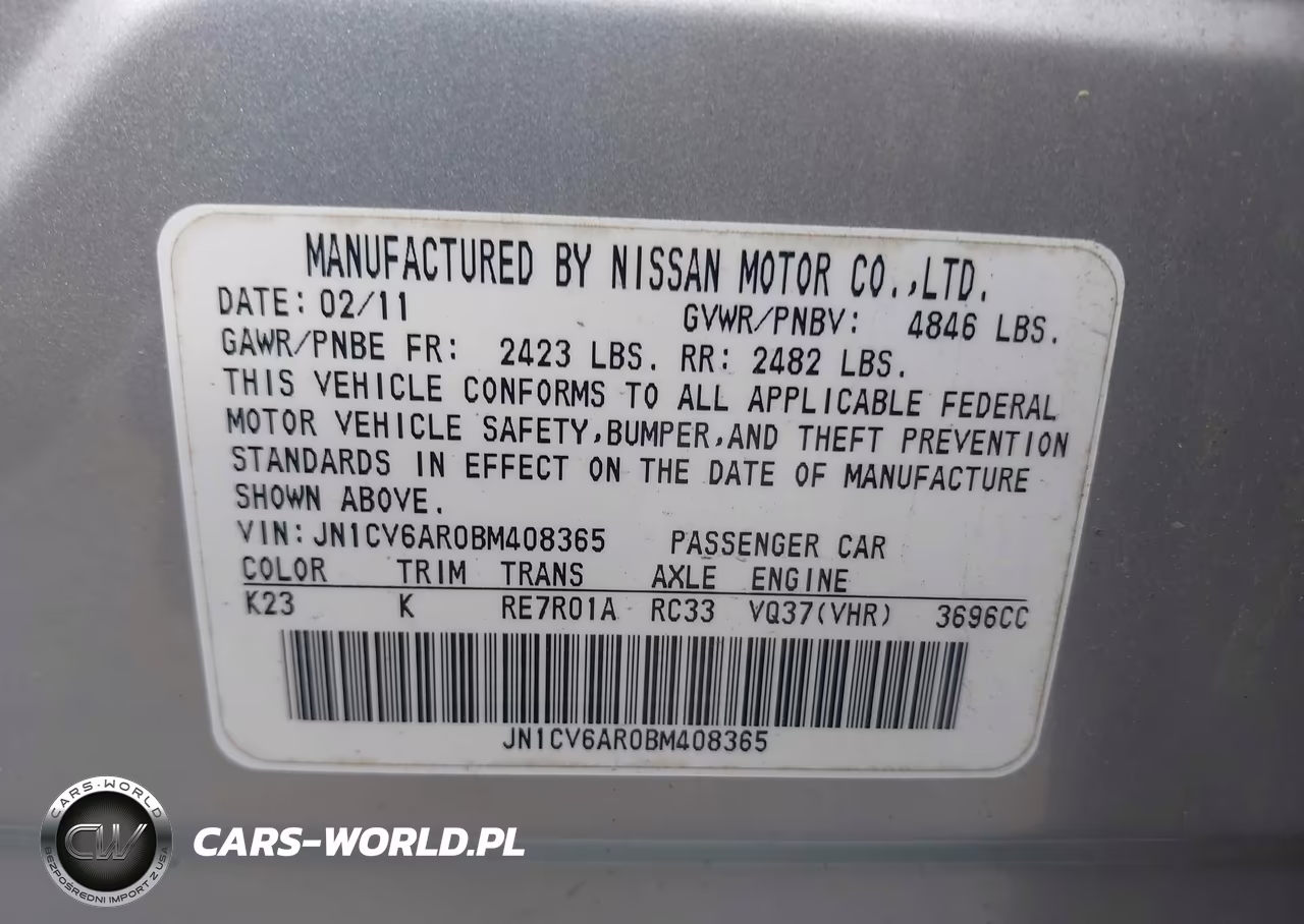 2011 Infiniti G37X Sport Appearance Edition VIN:JN1CV6AR0BM408365 - 9