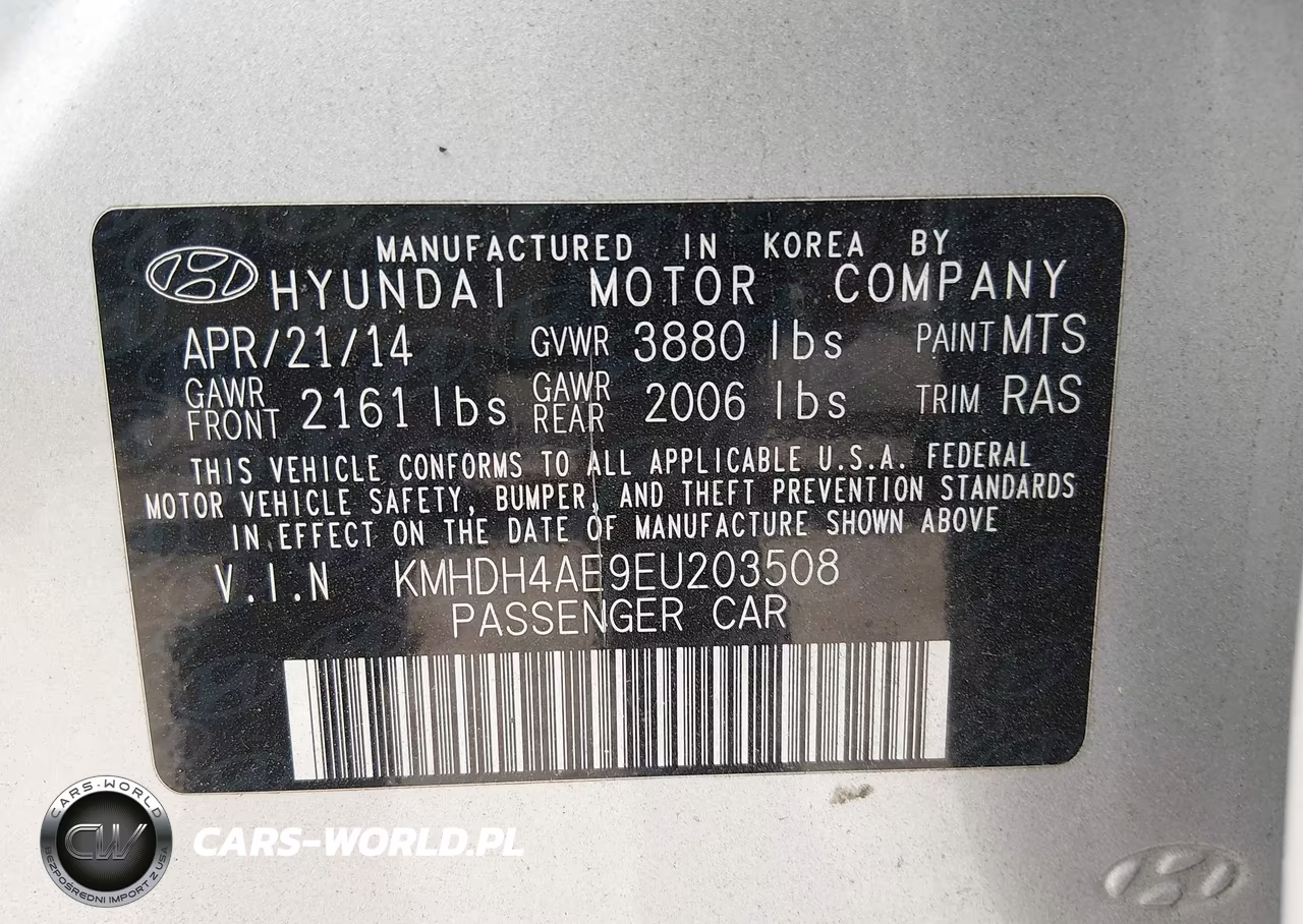 2014 HYUNDAI ELANTRA SE VIN:KMHDH4AE9EU203508 - 9