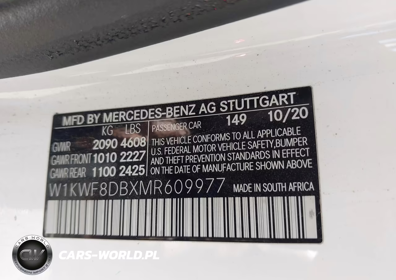 2021 Mercedes-Benz C 300 Sedan VIN:W1KWF8DBXMR609977 - 9