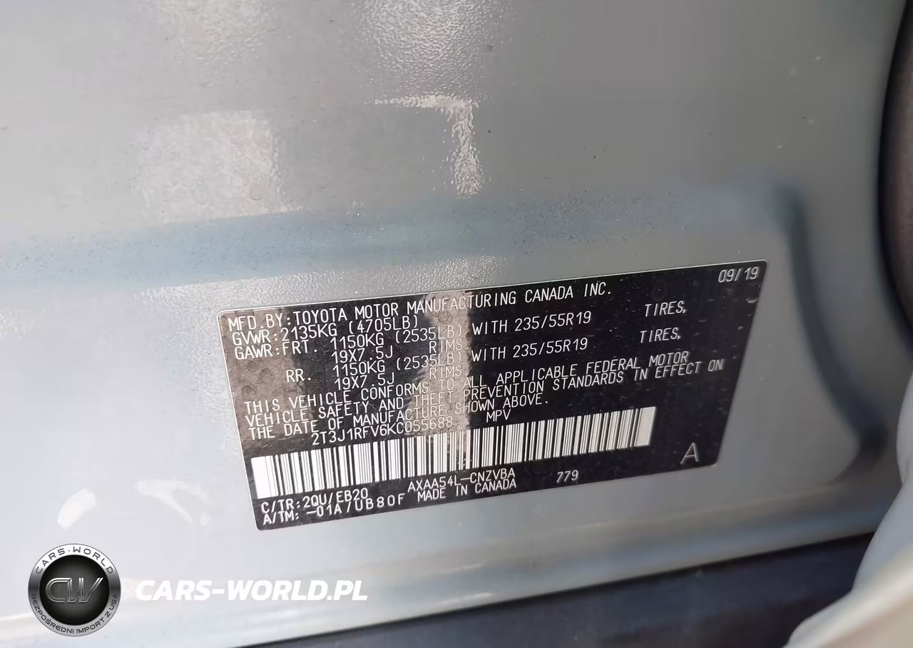 2019 Toyota Rav4 Adventure VIN:2T3J1RFV6KC055688 - 9