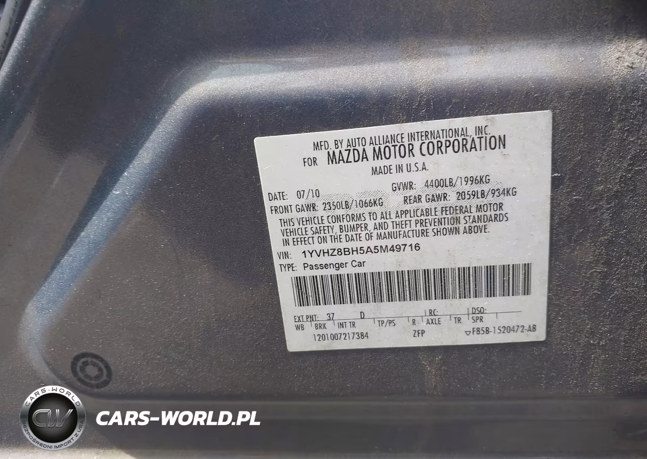 2010 Mazda Mazda6 I Sport VIN:1YVHZ8BH5A5M49716 - 9