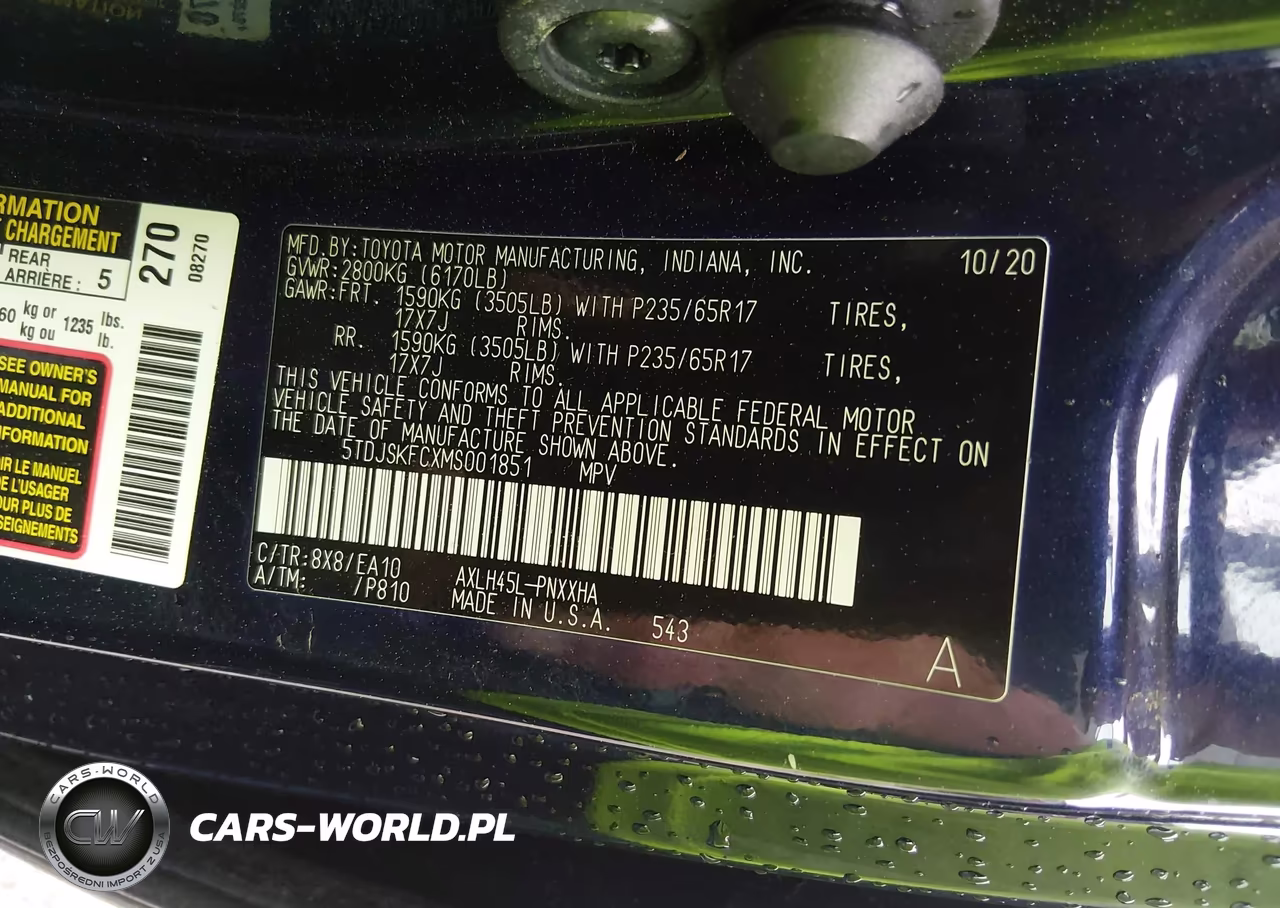 2021 Toyota Sienna Xle VIN:5TDJSKFCXMS001851 - 9