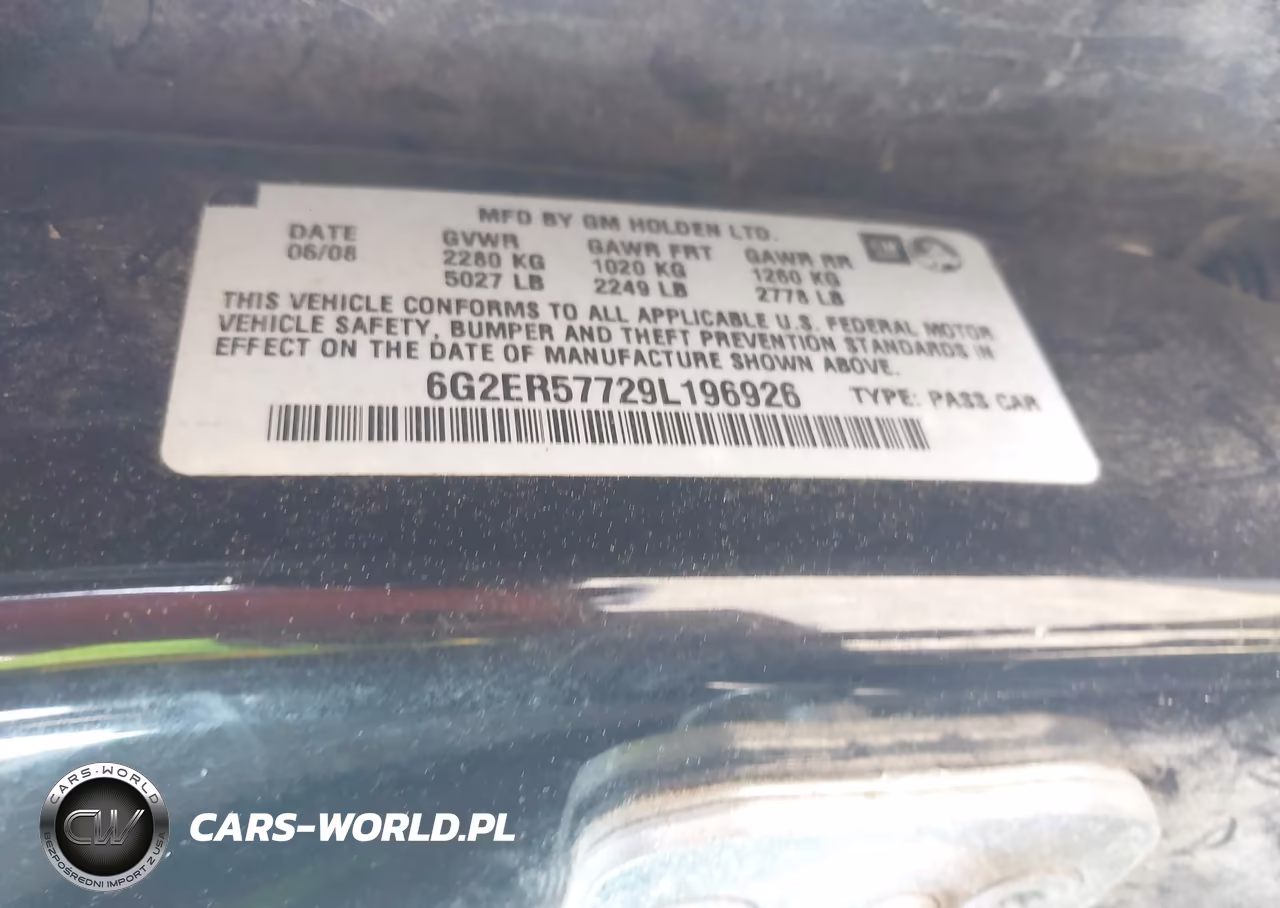 2009 Pontiac G8 VIN:6G2ER57729L196926 - 9