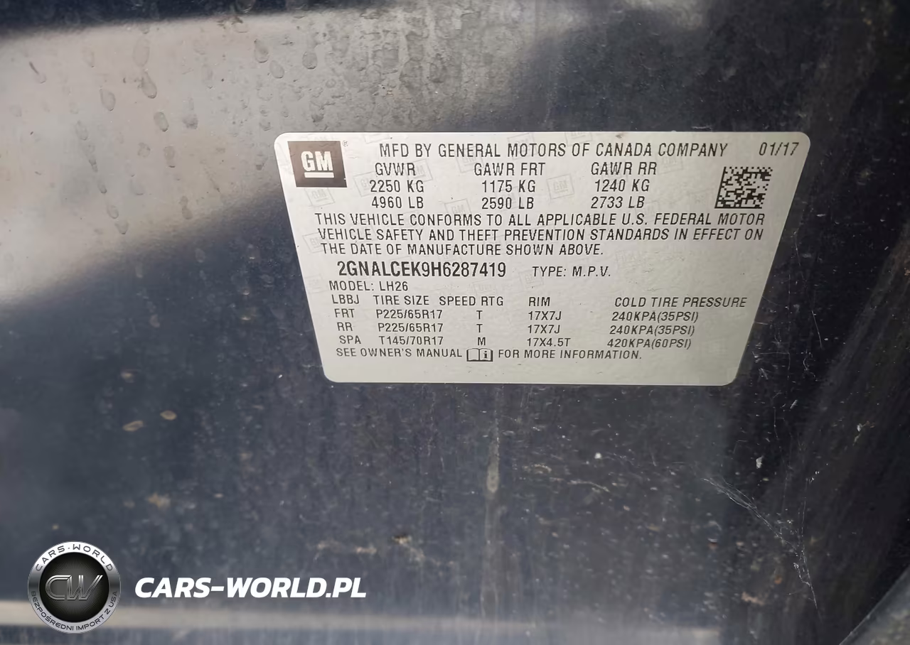 2017 Chevrolet Equinox Lt VIN:2GNALCEK9H6287419 - 9