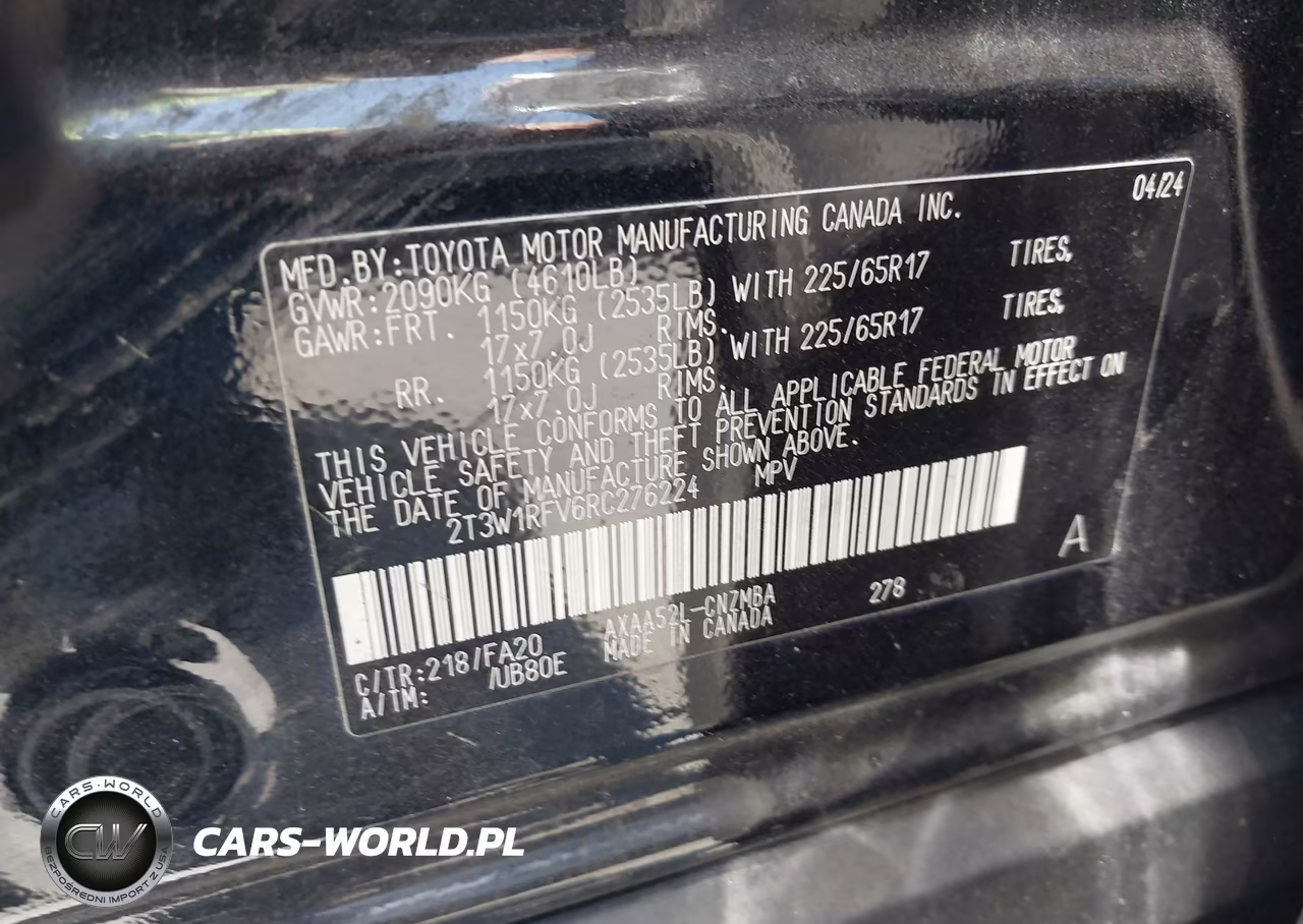 2024 Toyota Rav4 Xle VIN:2T3W1RFV6RC276224 - 9