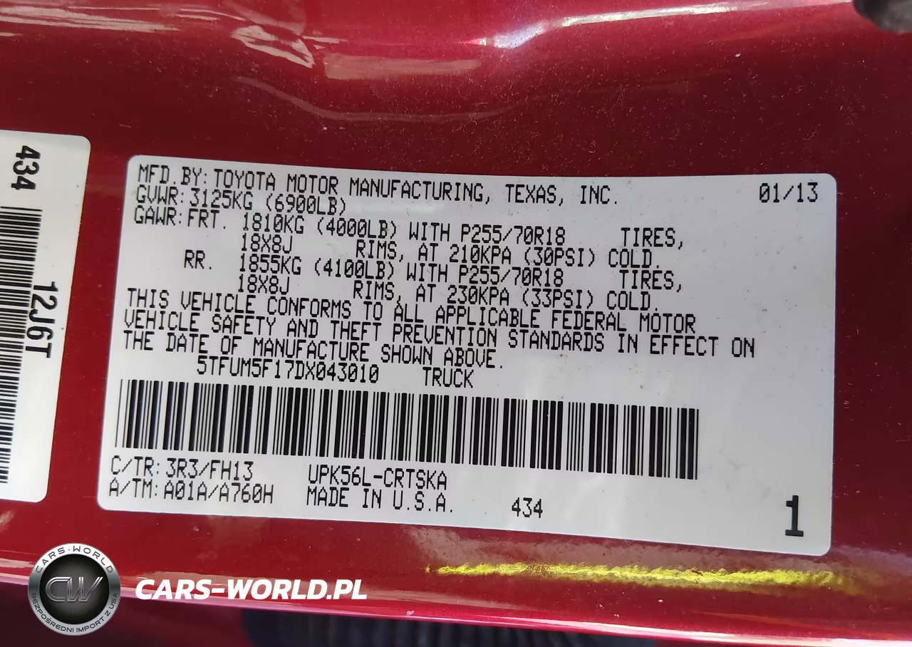 2013 Toyota Tundra Grade 4.6L V8 VIN:5TFUM5F17DX043010 - 9
