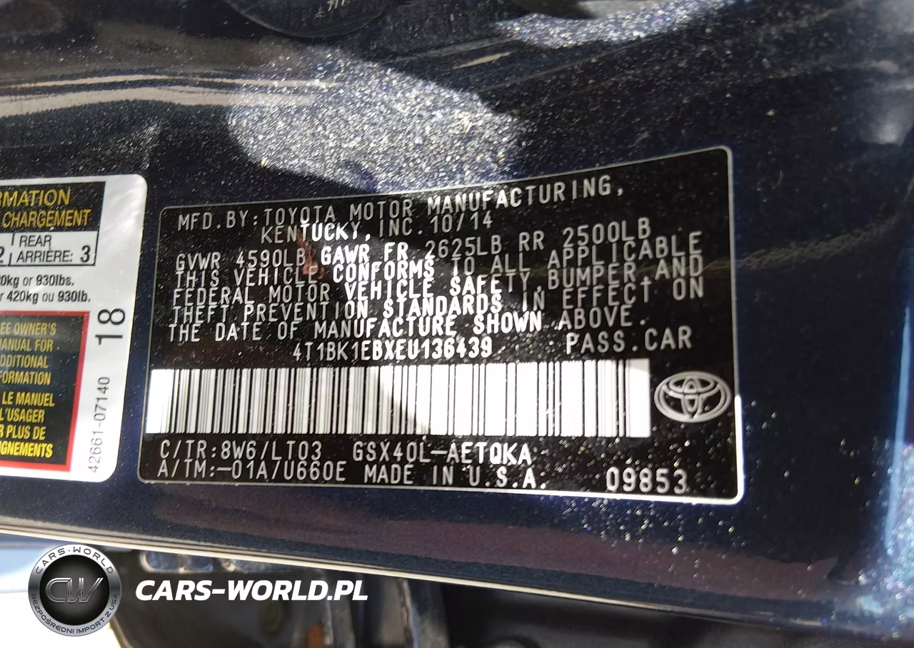 2014 Toyota Avalon Xle Touring VIN:4T1BK1EBXEU136439 - 9