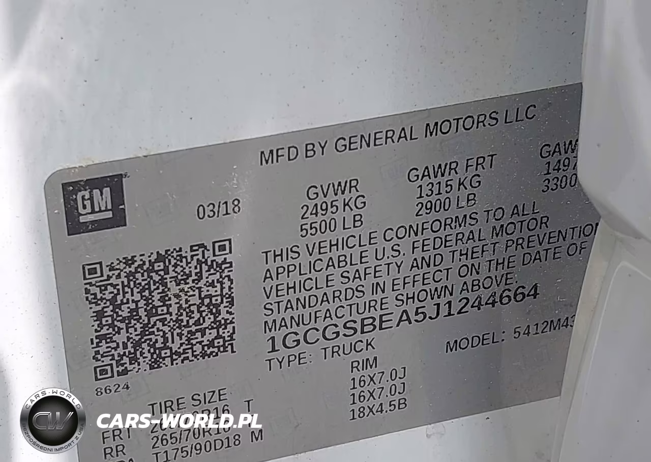2018 Chevrolet Colorado Wt VIN:1GCGSBEA5J1244664 - 9