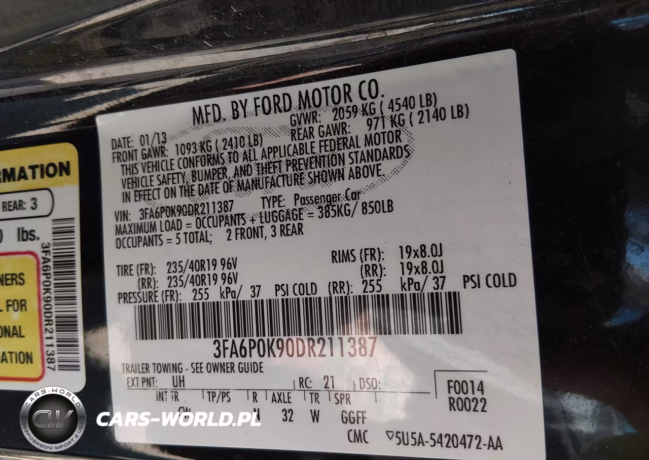 2013 Ford Fusion Titanium VIN:3FA6P0K90DR211387 - 9