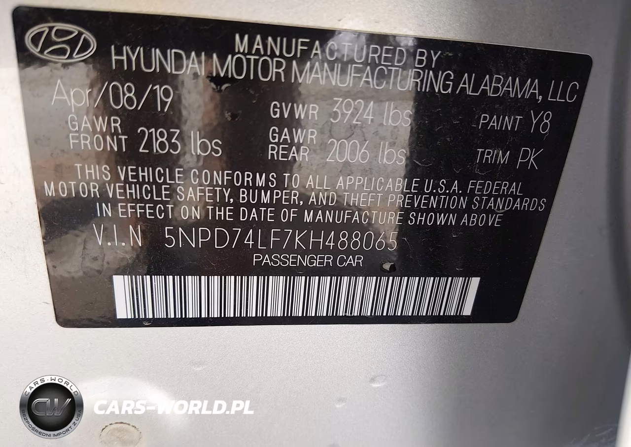 2019 Hyundai Elantra Se VIN:5NPD74LF7KH488065 - 9