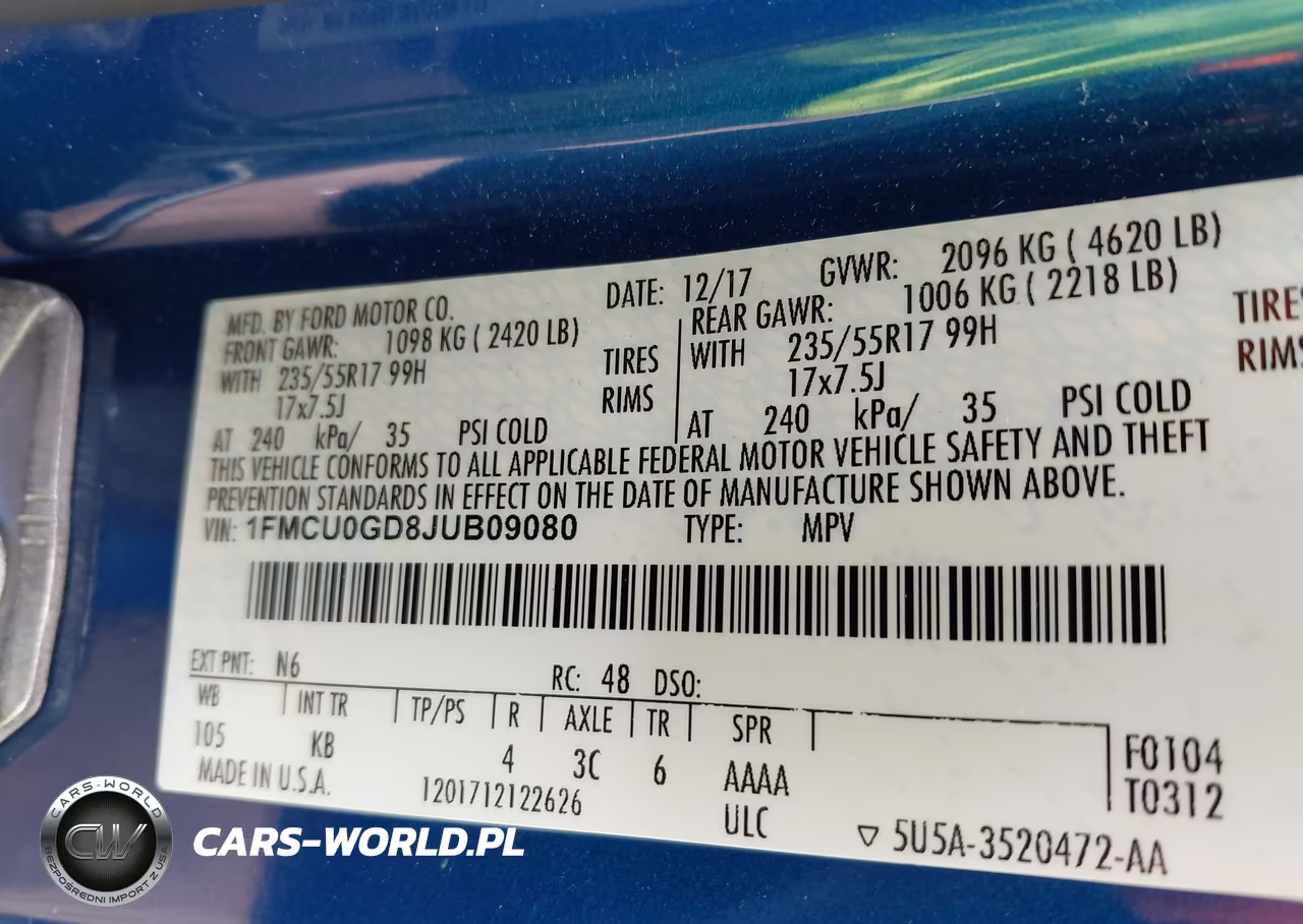 2018 Ford Escape Se VIN:1FMCU0GD8JUB09080 - 9