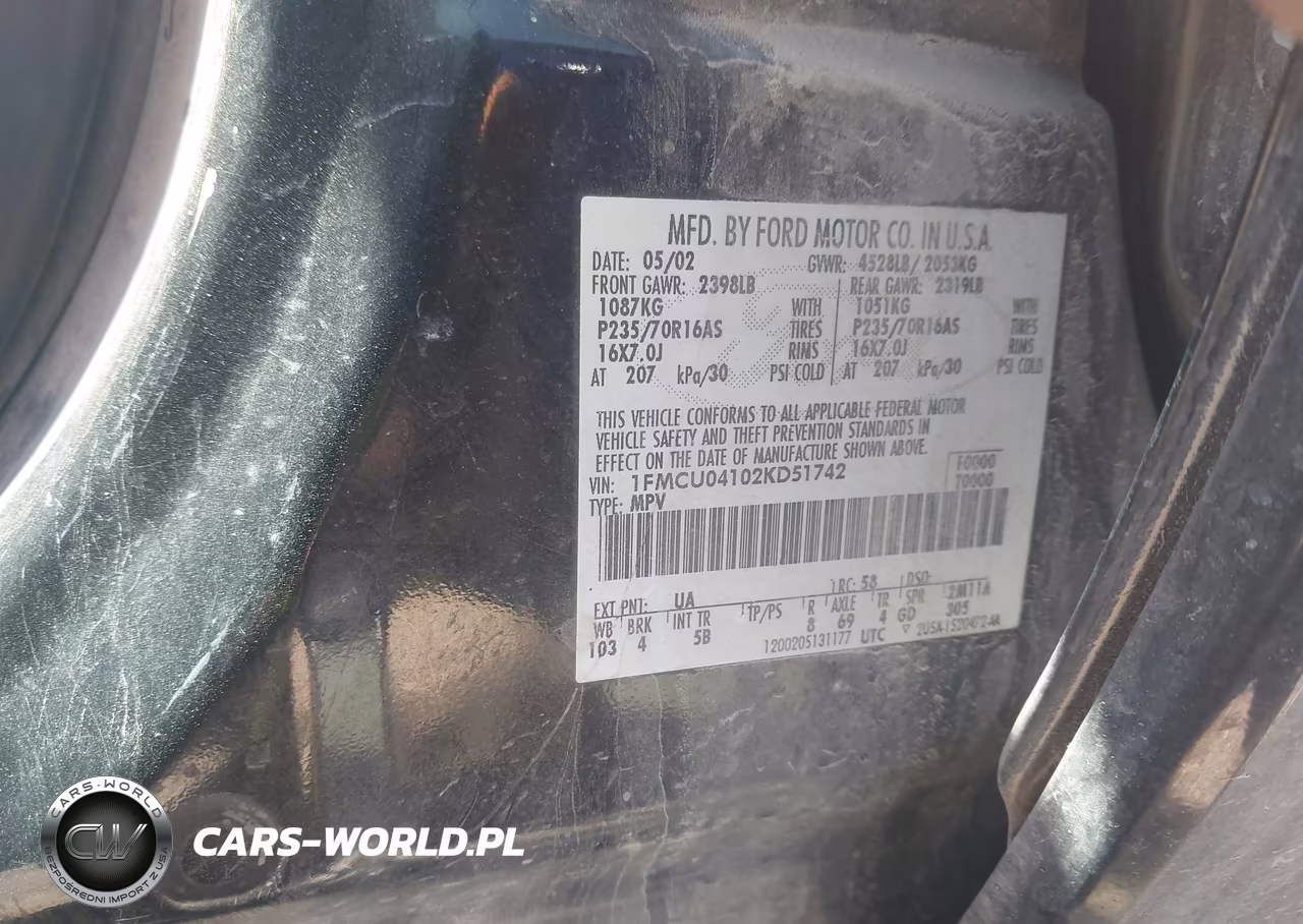 2002 Ford Escape Xlt VIN:1FMCU04102KD51742 - 9
