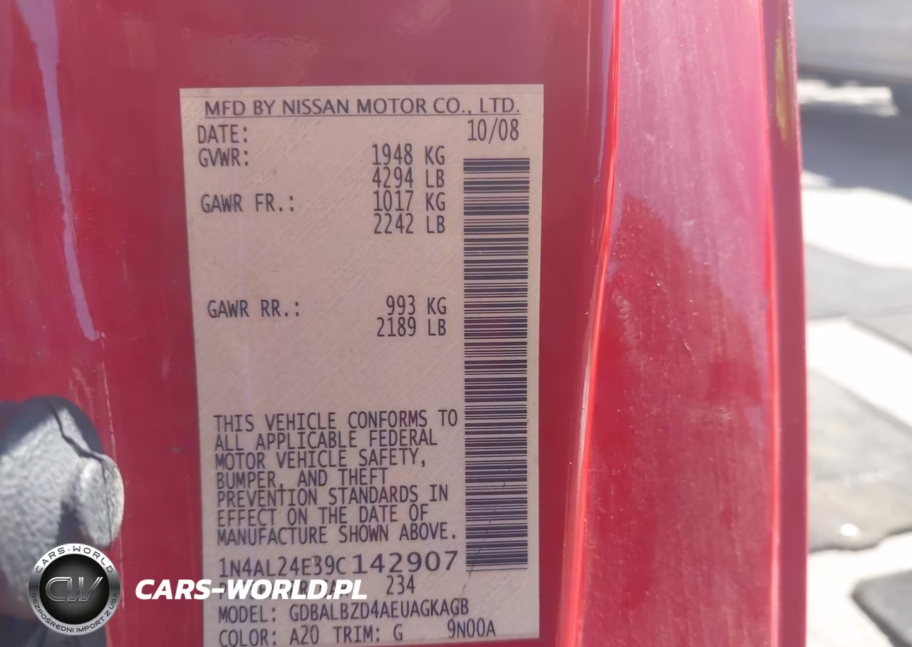 2009 Nissan Altima 2.5 S VIN:1N4AL24E39C142907 - 9