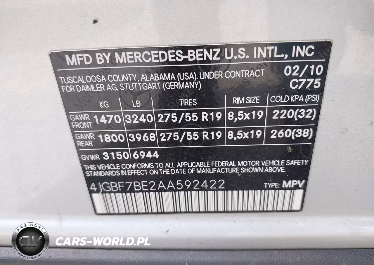 2010 Mercedes-Benz Gl 450 4Matic VIN:4JGBF7BE2AA592422 - 9