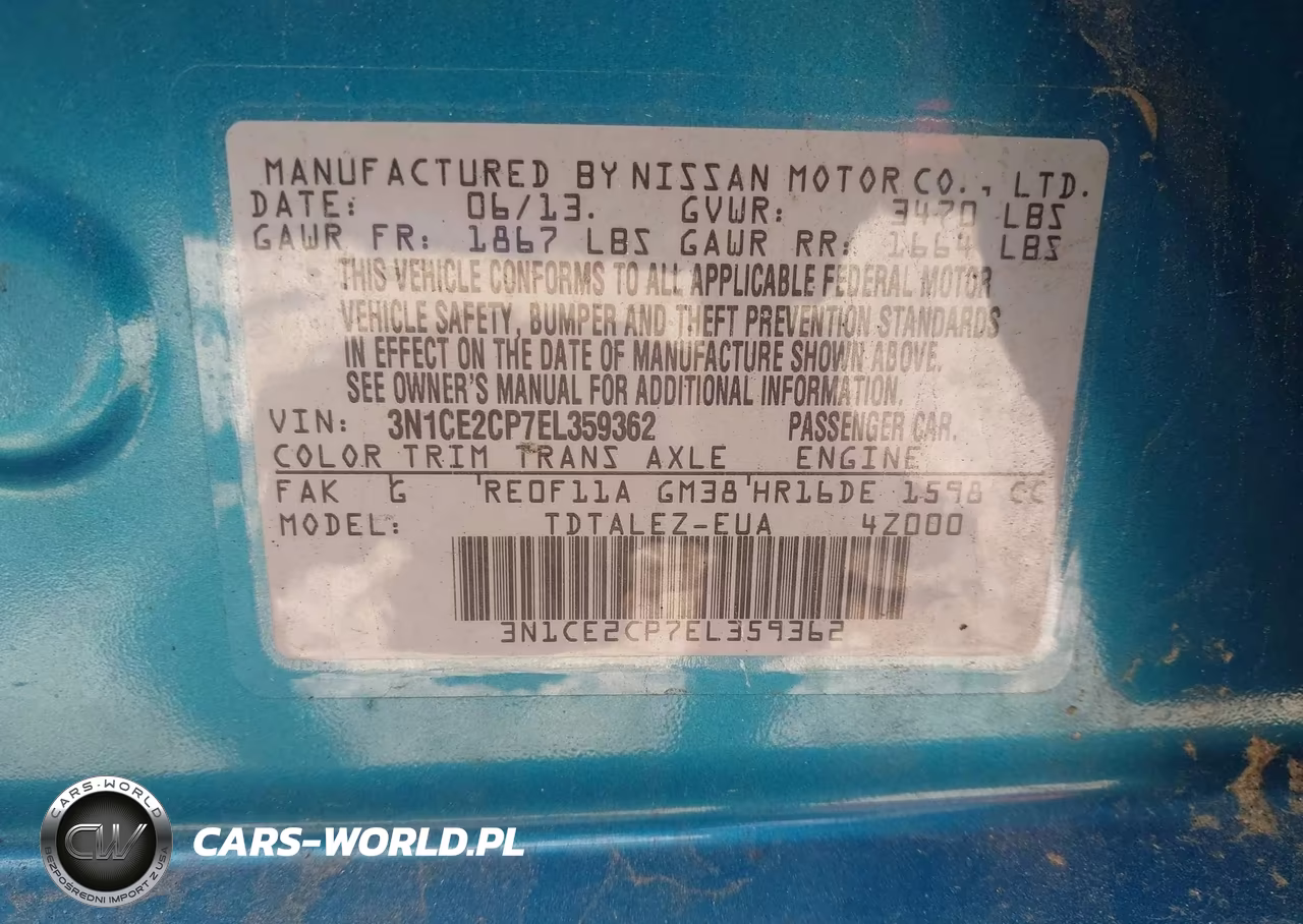 2014 Nissan Versa Note Sv VIN:3N1CE2CP7EL359362 - 9