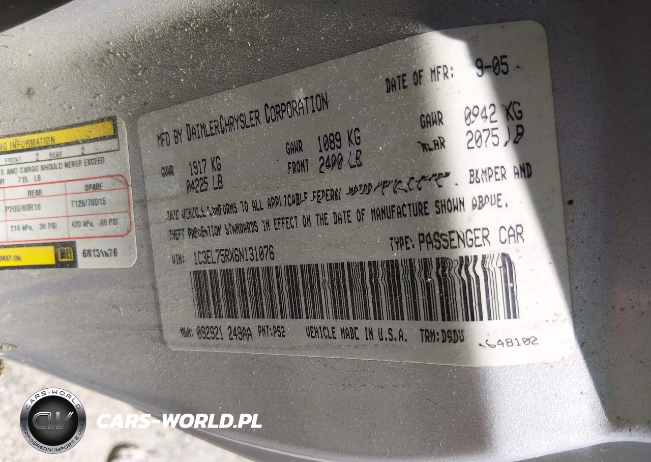 2006 Chrysler Sebring Gtc VIN:1C3EL75RX6N131076 - 9