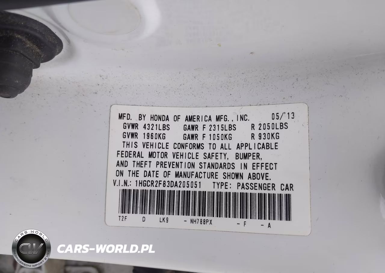 2013 Honda Accord Ex-L VIN:1HGCR2F83DA205051 - 9