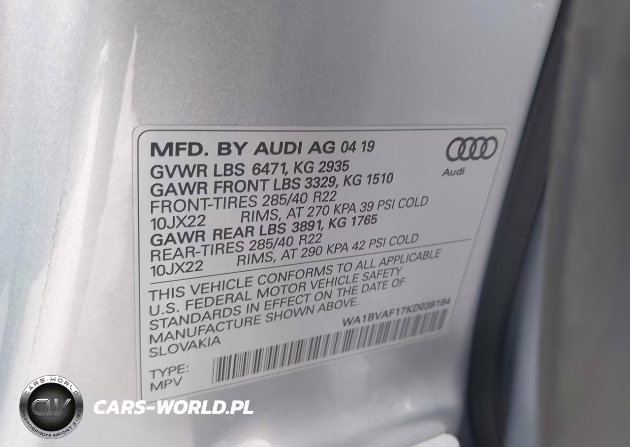 2019 Audi Q8 55 Premium VIN:WA1BVAF17KD038184 - 9