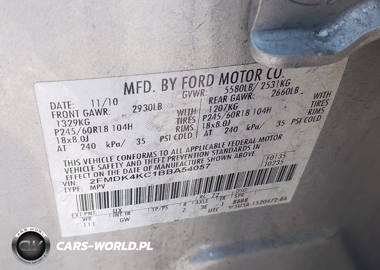 2011 Ford Edge Limited VIN:2FMDK4KC1BBA54057 - 9