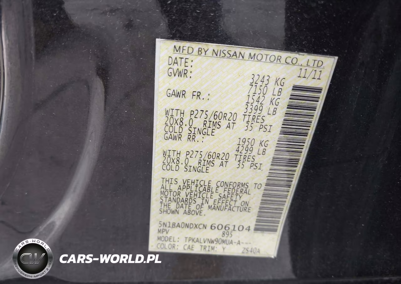 2012 Nissan Armada Sl VIN:5N1BA0NDXCN606104 - 9