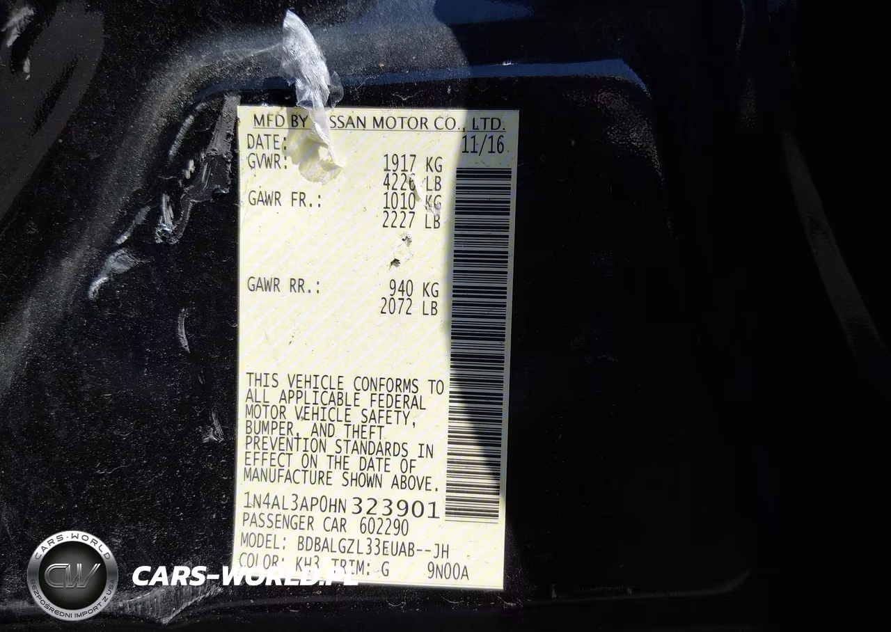 2017 Nissan Altima 2.5 S VIN:1N4AL3AP0HN323901 - 9
