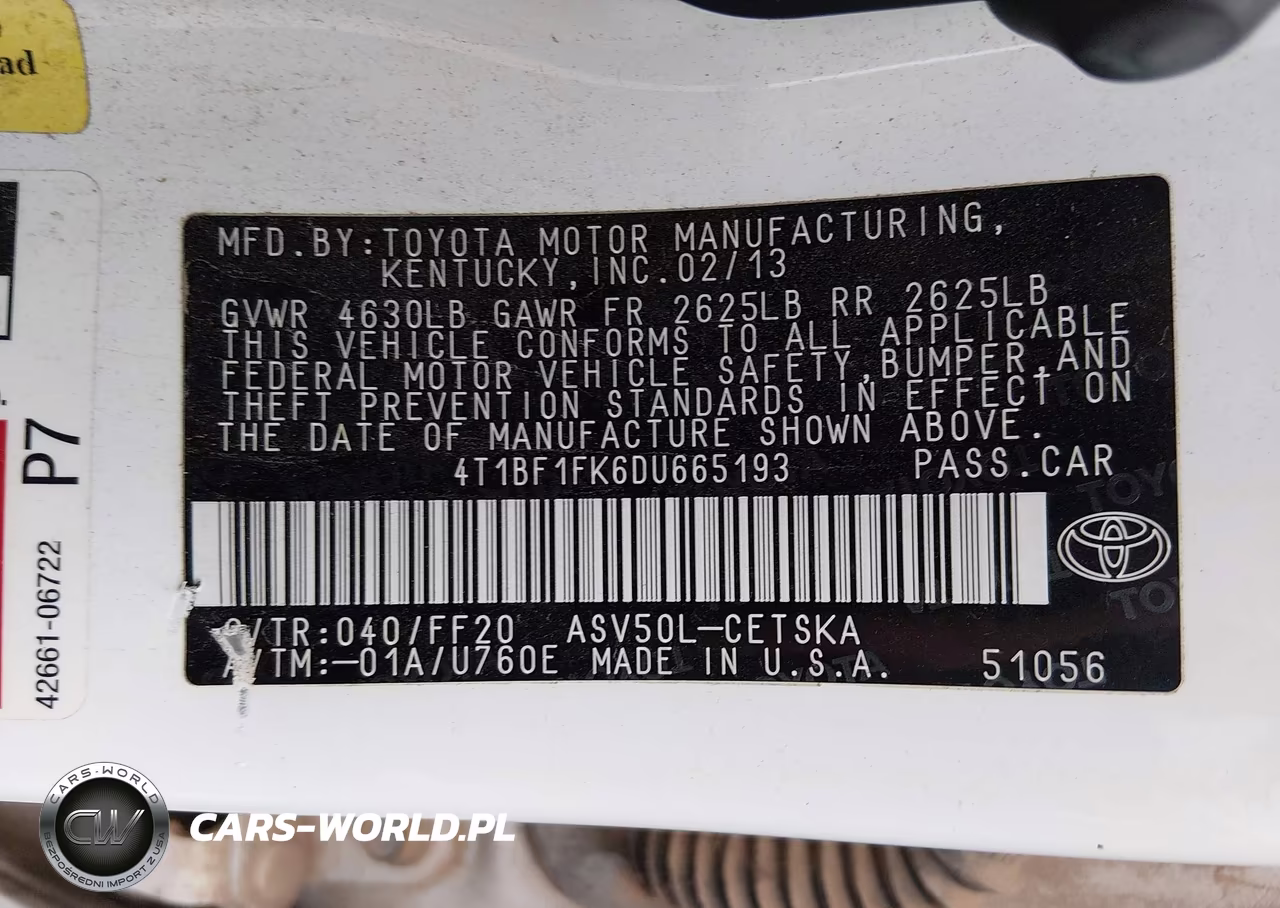 2013 Toyota Camry Se VIN:4T1BF1FK6DU665193 - 9