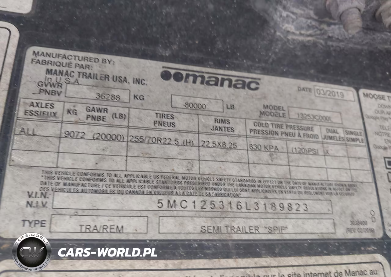 2020 Manac Inc Unknown VIN:5MC125316L3189823 - 8