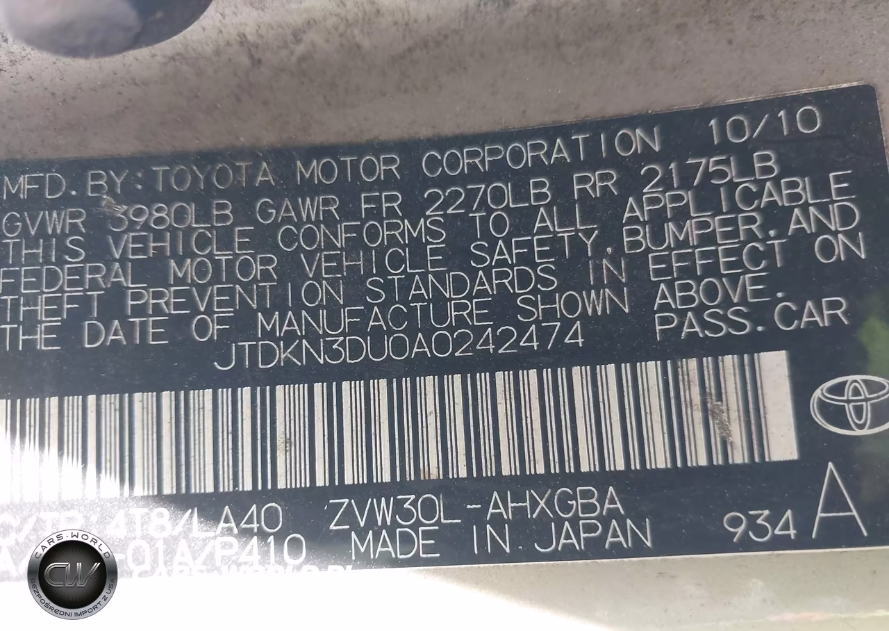 2010 Toyota Prius Iv VIN:JTDKN3DU0A0242474 - 9