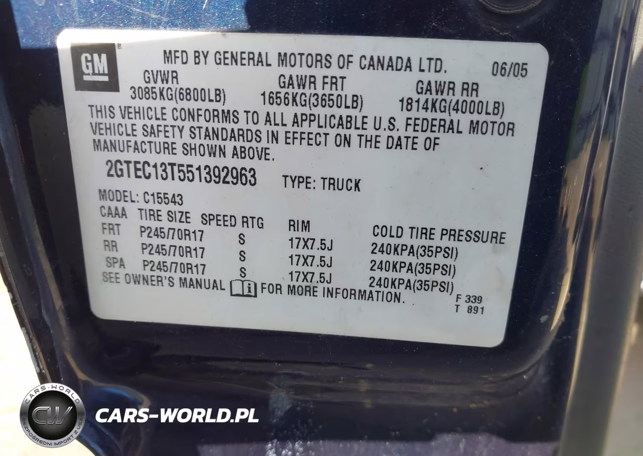 2005 GMC Sierra 1500 Sle VIN:2GTEC13T551392963 - 9