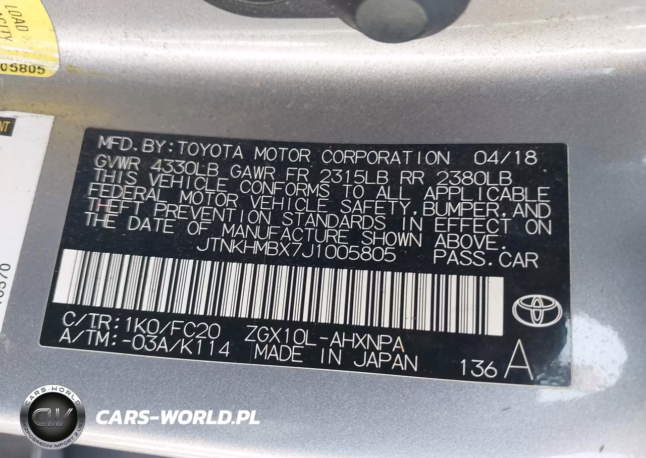 2018 Toyota C-Hr Xle VIN:JTNKHMBX7J1005805 - 9