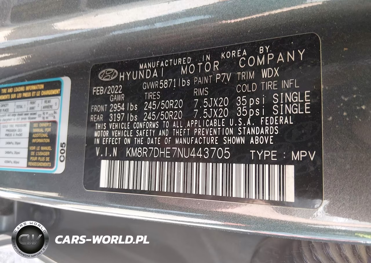 2022 Hyundai Palisade Calligraphy VIN:KM8R7DHE7NU443705 - 9