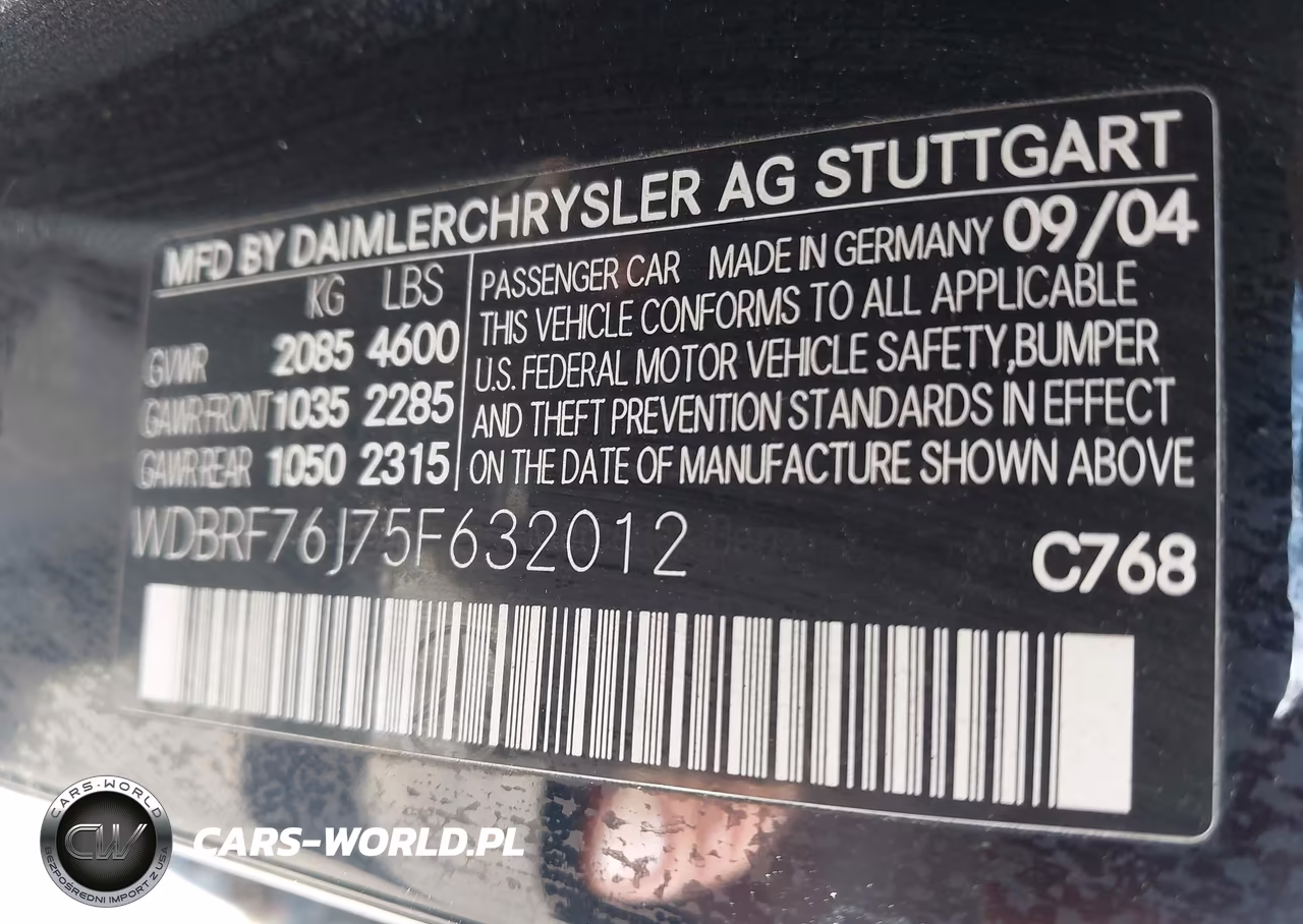 2005 Mercedes-Benz C 55 Amg VIN:WDBRF76J75F632012 - 9